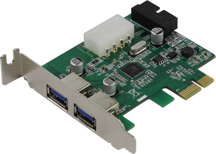 Контроллер USB Orient VA-3U2219PELP PCI-Ex1 USB3.0 2ext/2int Low Profile VIA VL805 разъем доп.питания