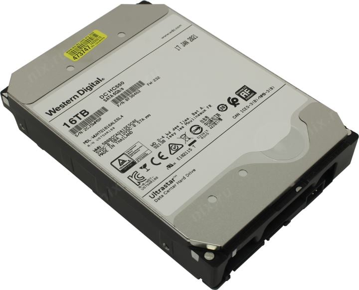 HDD 16 Tb SATA 6Gb/s Western Digital DC HC550 <WUH721816ALE6L4/0F38462/0F38466/0F38468>  3.5" 7200rpm 512Mb