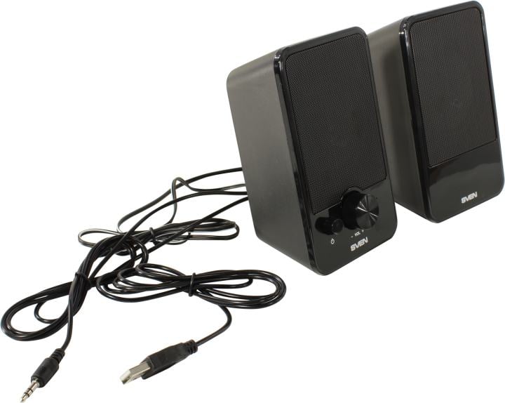 SVEN 312, чёрный, USB, акустическая система 2.0, мощность 2х2 Вт(RMS)