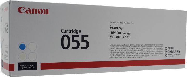 Картридж лазерный Canon 055 C для i-SENSYS LBP663/LBP664/MF742/MF744/MF746, голубой, 2100 стр.
