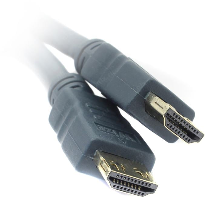 Кабель HDMI Wize [CP-HM-HM-1M] 1 м, v.2.0, K-Lock, soft cable, 19M/19M, 4K/60 Hz 4:4:4, Ethernet, позол.разъемы, экран, темно-серый, пакет