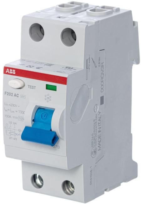 ABB 2CSF202001R0160 Выключатель дифференциального тока (УЗО) 2п 16А 10мА F202 АС (F202 AC-16/0,01)