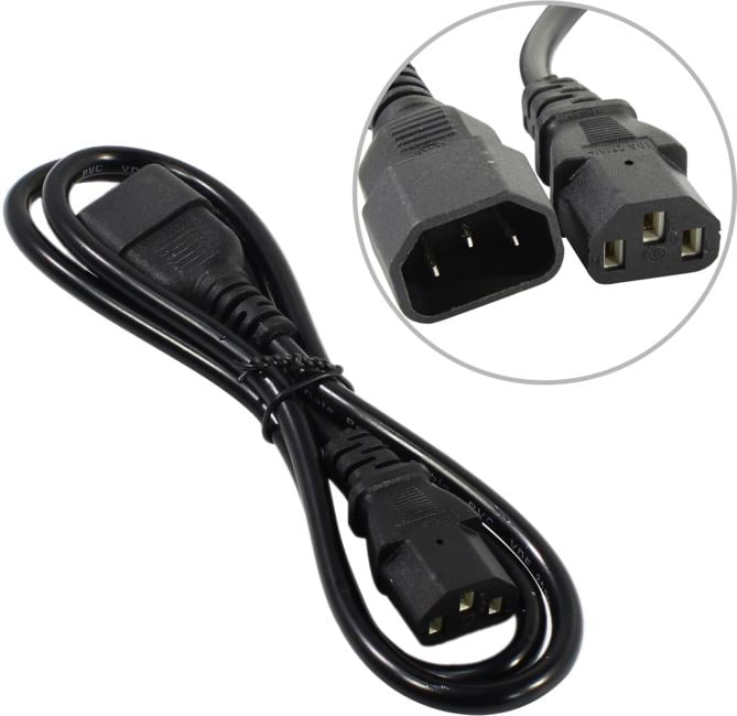 Exegate EX297749RUS Кабель монитор - компьютер (UPS->устройство) ExeGate Power EC-1P (IEC 320 С13->С14) VDE-250V-3*1mm2, медь, черный,1.0м.