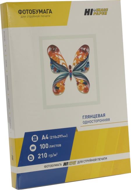 Hi-Image Paper <HI-G210-A4-100> (A4, 100 листов, 210  г/м2)  бумага  глянцевая односторонняя