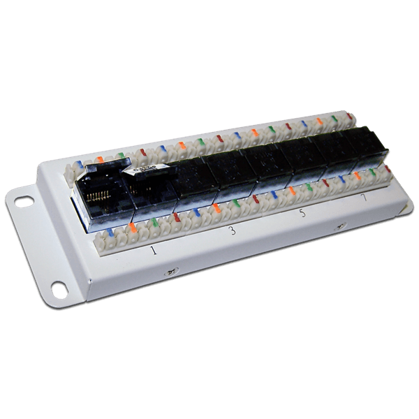 Патч-панель Lanmaster LAN-HCS-PP8U5E настенная, переднего монтажа, Cat 5e, 8 портов RJ45 (8p8c), неэкранир., 110 IDC