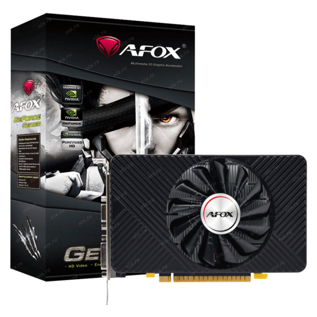 AF750TI-4096D5H6-V1 Afox Видеокарта Afox GTX750Ti 4GB GDDR5 128bit VGA DVI HDMI 1FAN RTL