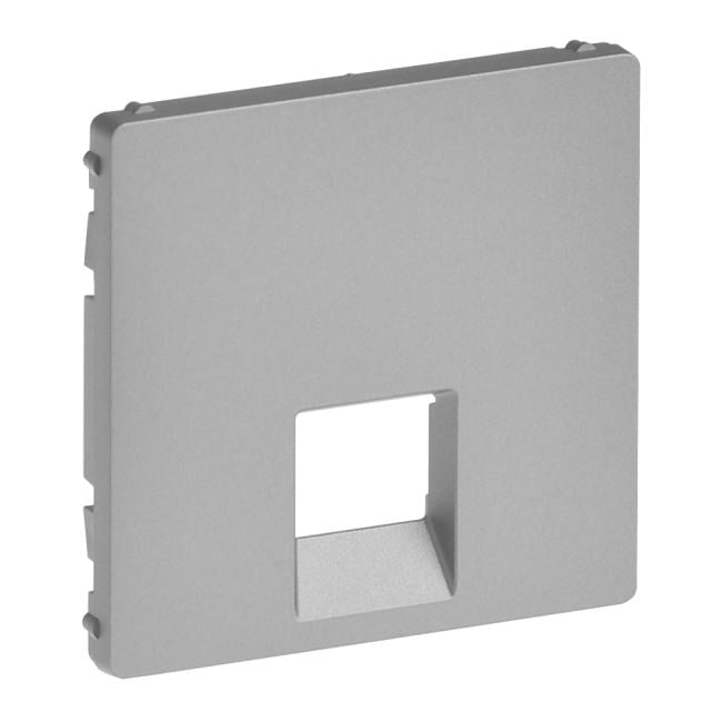 Legrand 755412 Valena LIFE. Лицевая панель для  одиночных  телефонных/информационных  розеток. Алюминий