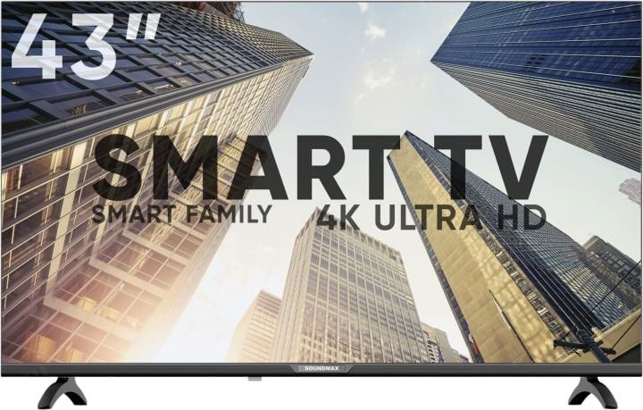 43" Телевизор Soundmax SM-LED43M01SU черный 3840x2160, 4K Ultra HD, 60 Гц, Wi-Fi, Smart TV, Яндекс.ТВ