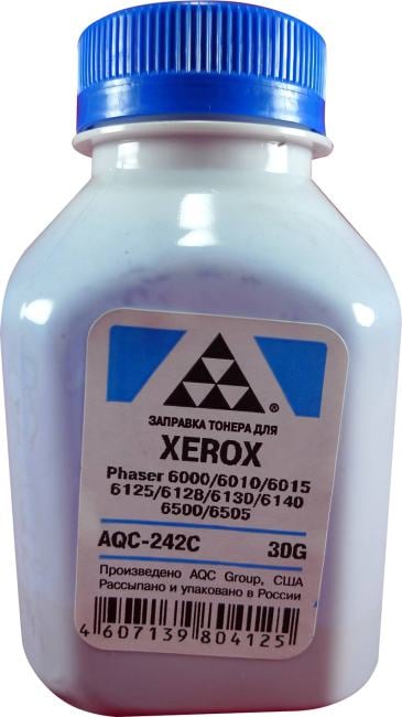 AQC-242C Тонер XEROX Phaser 6000/6010/6015/6125/6128/6130/6140/6500/6505 Cyan (фл. 30г) AQC-США фас.Россия
