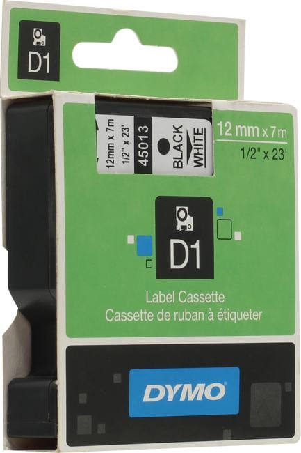 DYMO <S0720530> лента для печати этикеток (ширина 12мм, 7м, чёрный  на  белом)