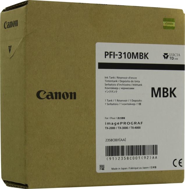 Чернильный контейнер Canon PFI-310MBK Matte  Black для TX-2000/TX-3000/TX-4000