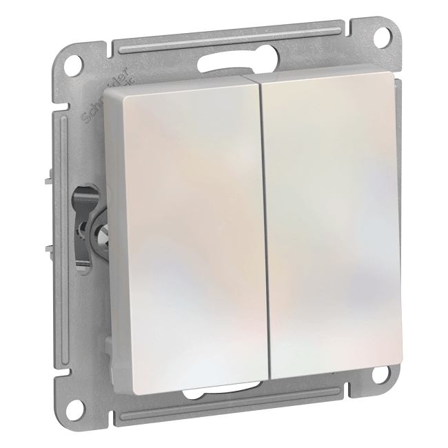 Schneider Electric ATN000451 ATLASDESIGN 2-клавишный ВЫКЛЮЧАТЕЛЬ, сх.5, 10АХ, механизм, ЖЕМЧУГ