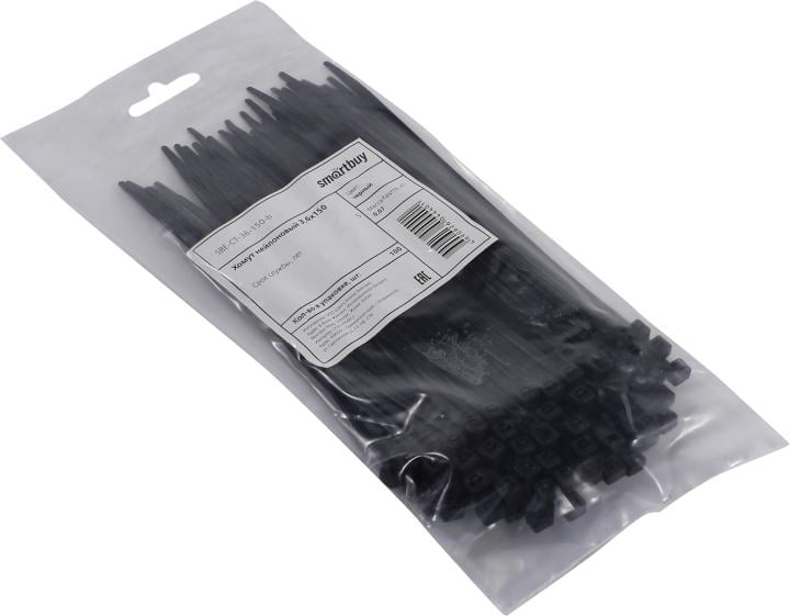 Smartbuy <SBE-CT-36-150-b Black> Стяжка нейлоновая, неоткрыв. 150 мм,  уп-ка 100 шт