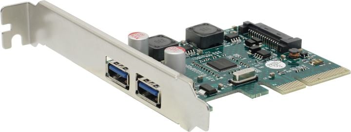ORIENT AM-U3142PE-2A, Контроллер PCI-Ex4 v3.0, USB 3.2 Gen2, 2-port ext Type-A, ASM3142 chipset, разъем доп.питания, в комплекте LP планка крепления (31272)