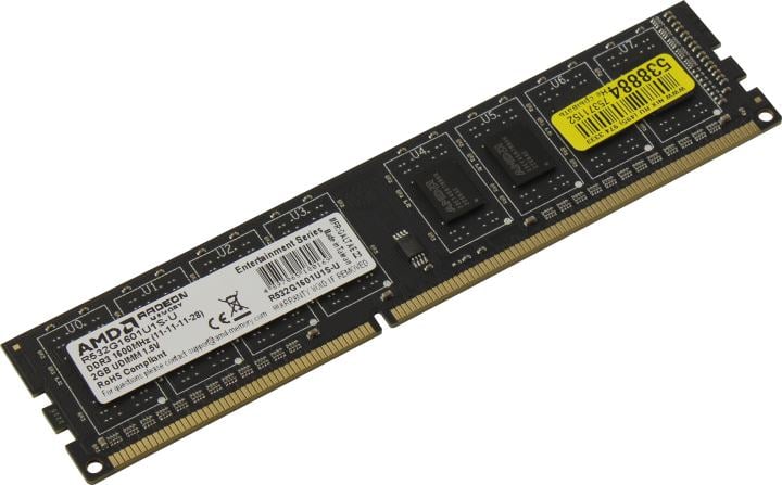 Память DDR3 2Gb 1600MHz AMD R532G1601U1S-U Entertainment Edition RTL PC3-12800 CL11 DIMM 240-pin 1.5В Ret