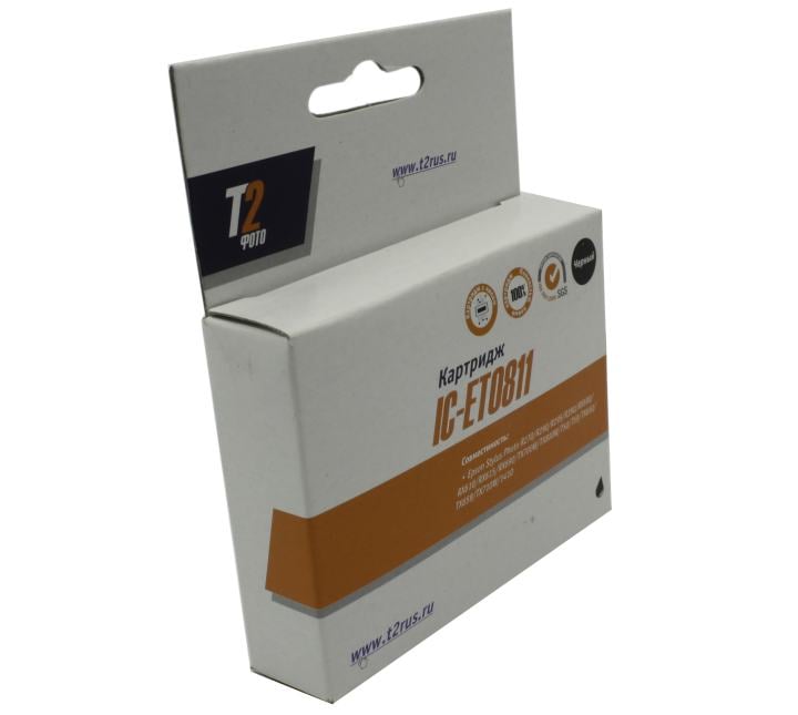 T2 C13T08114A/C13T11114A (IC-ET0811) Картридж для  Epson Stylus Photo R270/R290/R390/RX690/TX700, черный, с чипом