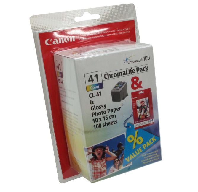 Canon CL-41 ChromaLife Pack картридж CL-41 Color + GP-501 (100 листов, 10x15см) <0617B008AA/B>