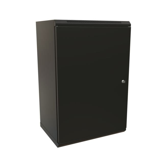 WRline <WR-TW-1845-SR-RAL9004 2ч> Шкаф настенный 19", 18U, 908x600х450, дверь металл, чёрный