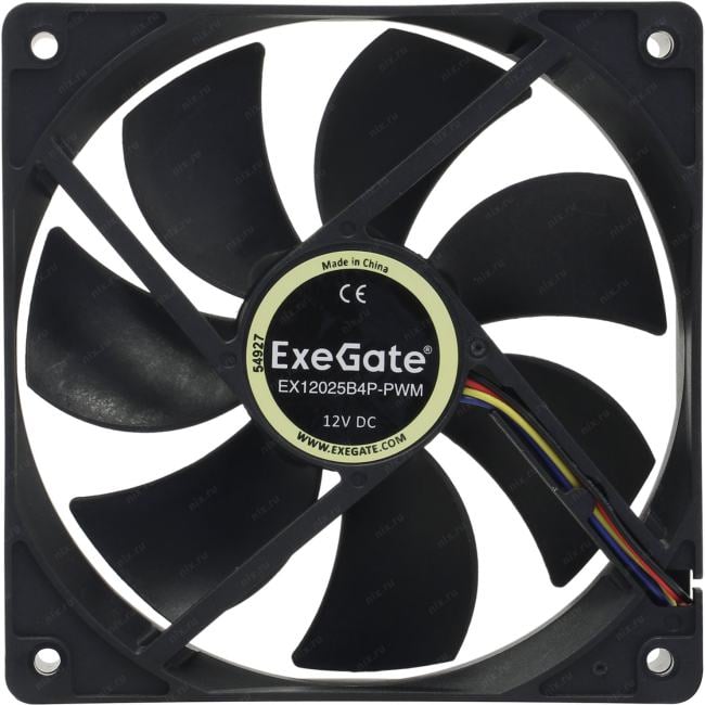 Exegate EX283391RUS Вентилятор ExeGate E12025B4P-PWM, 120x120x25 мм, двойной шарикоподшипник, 4pin, PWM, 22dBA