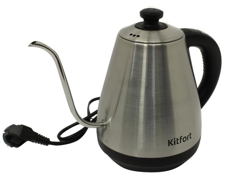 Kitfort <KT-689> Чайник для варки кофе (1л, 2100 Вт, стальной,  с терморегулятором, LCD)