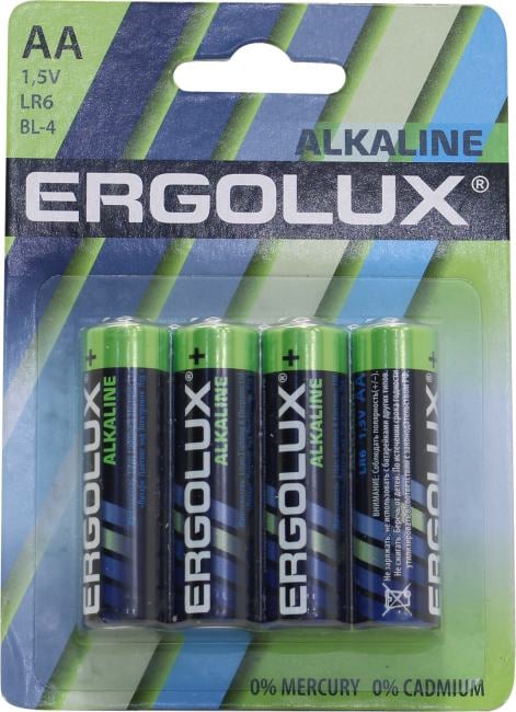 Ergolux <LR6 BL-4> Size AA, щелочной (alkaline)  <уп. 4 шт>