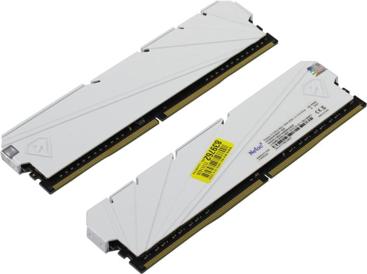 Оперативная память Netac Shadow S 16GB (2x8GB) DDR4-3600 (PC4-28800) C18 18-22-22-42 1.35V XMP Dual DIMM Kit White