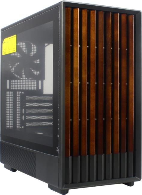 Компьютерный корпус Zalman P10 NAMU, MATX, черный, WINDOW, FRONT COVER WALNUT, 2x3.5", 3x2.5", 1xUSB TYPE-C, 1xUSB3.0, FRONT 2x120мм, REAR 1x120мм ARGb
