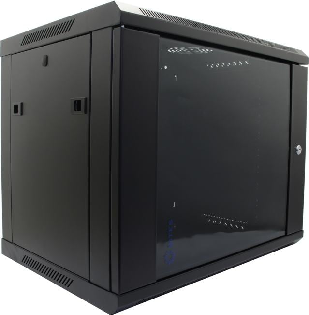 5bites <TC6401-09B> Шкаф настенный телекоммуникационный чёрный 9U 600x450,  дверь  стекло-металл