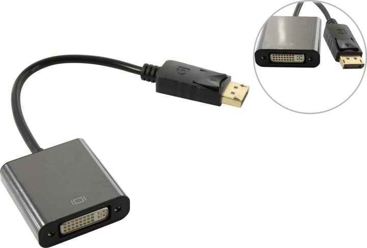 ExeGate <EX-DPM-DVIF-0.1> Кабель-переходник DisplayPort (M) ->  DVI  (19F)  0.1м <EX294678RUS>