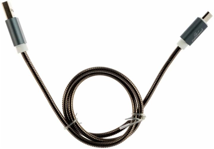 CC-G-mUSB02Gy-0.5M Кабель USB2.0 Cablexpert CC-G-mUSB02Gy-0.5M, AM/microB, серия Gold, 0.5м, титан, блистер
