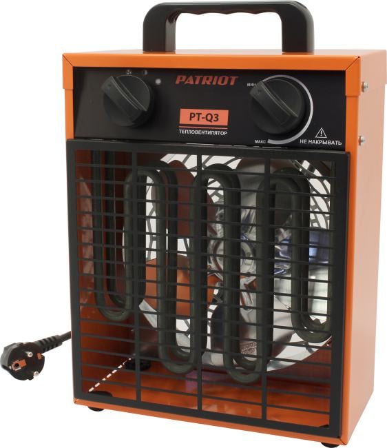 Тепловентилятор PATRIOT PT-Q 3 [633307210] {Мощн. по ступеням 1.5/3.0 кВт, 220В, шнур с евровилкой, поток воздуха 420м3/час, вес 3.5кг}