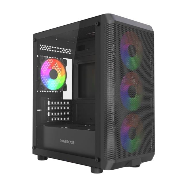 CMMEM22B-L4 Корпус Powercase Mistral Micro EM22, Tempered Glass, 4x120mm FRGB fan, чёрный, mATX