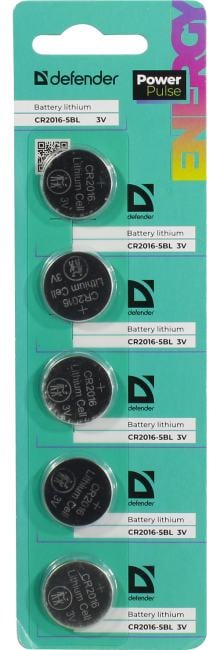 Defender CR2016-5BL (Li, 3V)  <уп.  5  шт> <56204>