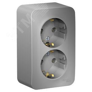Schneider Electric BLNRA010213 Розетка BLANCA наружная двойная, с заземлением, без шторок, с изолирующей пластиной
