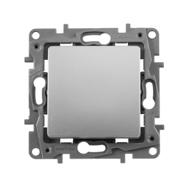 Legrand 672405 ETIKA Переключатель одноклавишный алюминий автоматические зажимы 10AX (672405)