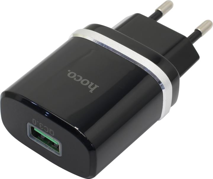 Hoco C12Q Black <716255> Зарядное устройство USB (Вых.DC5V/9V/12V,  USB,быстрая  зарядка)