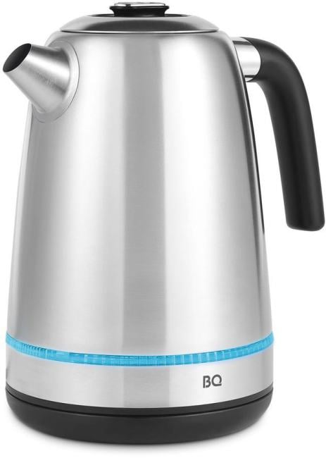 Электрочайник BQ KT1725SW стальной/черный, 1.7 л, 2200 Вт, скрытый нагревательный элемент