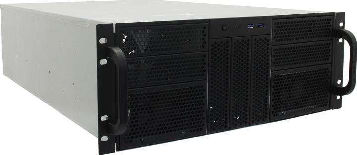 Procase RE411-D7H6-FE-65 Корпус 4U server case,7x5.25+6HDD,черный,без блока питания,глубина 650мм,MB EATX 12"x13",панель вентиляторов 3х120