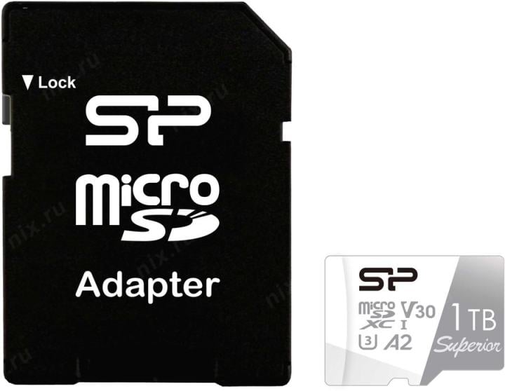 Флеш карта microSDXC 1Tb Class10 Silicon Power  SP001TBSTXDA2V20SP  Superior  + adapter