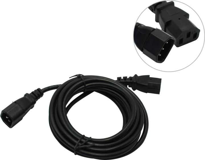 Telecom <TP020-IEC320-C13/C14-BK-3м> Кабель UPS -> устройство 220V (IEC-320-C13-->  IEC-320-C14)  3м