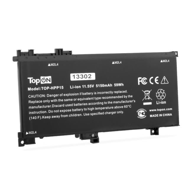 TopON TOP-HPP15 Аккумулятор для ноутбука HP Pavilion 15-bс, Omen 15-ax. 11.55V  5150mAh. PN: TE03XL