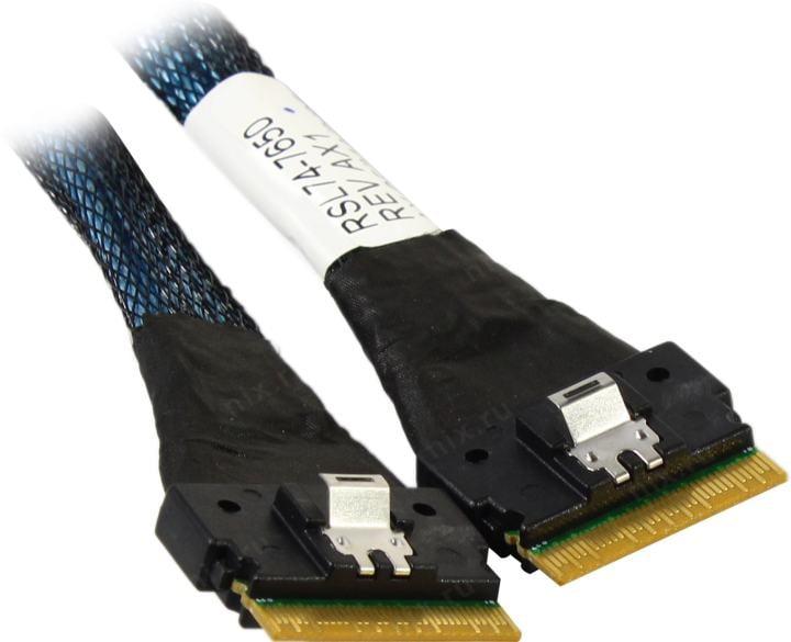 Кабель Amphenol RSL74-7650 Slimline SASx8 (SFF8654)  -to- Slimline SASx8 (SFF8654) , 67CM (C5454)
