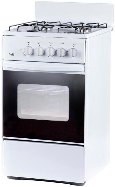 Плита газовая Лада Nova RG 24043 белый, конфорок 4 шт, духовка 50 л, 50 см x 85 см x 60 см