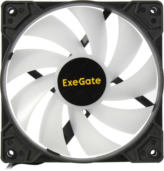 Exegate EX295971RUS Вентилятор 12В DC с подсветкой ExeGate EX12025H6PMY-PWM.ARGB (120x120x25 мм, Hydraulic bearing (гидродинамический), 6pin, 1200RPM, ARGB подсветка, 33dBA)