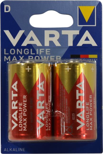 VARTA LONGLIFE MAX POWER 4720-2 (Size D, 1.5V, щелочной, alkaline) <уп.  2  шт>