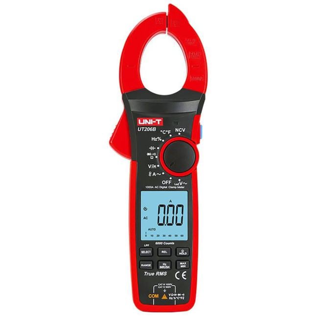 Клещи токоизмерительные UNI-T UT206B, 1000В AC/DC, 1000А AC