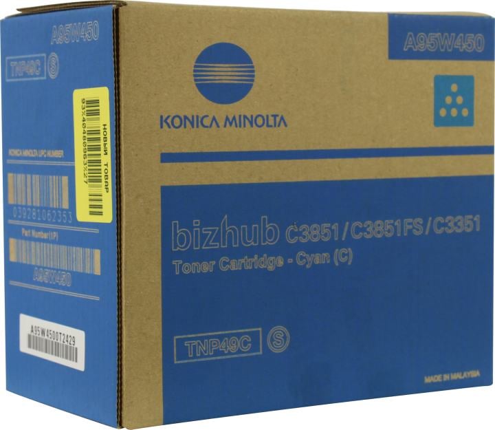 Тонер-картридж KONICA MINOLTA <A95W450> TNP49C Cyan для bizhub C3351/C3851