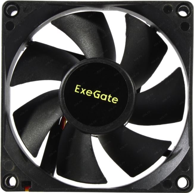 Exegate EX297047RUS Вентилятор 12В DC ExeGate ExtraSilent ES08025B3P (80x80x25 мм, 2-Ball (двойной шарикоподшипник), 3pin, 2000RPM, 19dBA)
