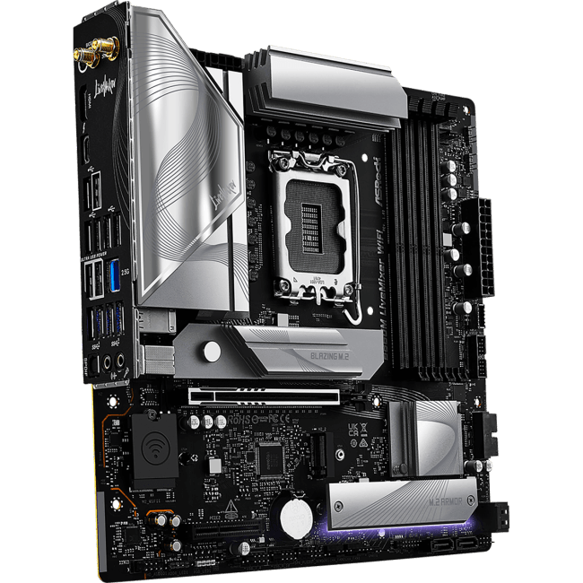 Материнская плата ASROCK B860M LIVEMIXER WIFI, LGA1851, B860, 4*DDR5, 4*SATA, 3*M.2, 6*USB 3.2, 6*USB 2.0, Type-C, 2*PCIx16, 1*M.2 (Key E), HDMI, mATX