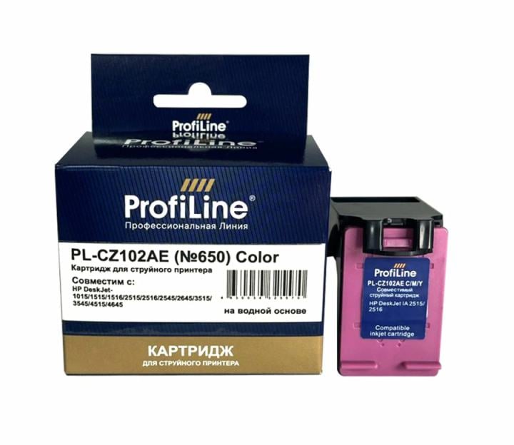 Картридж ProfiLine PL-CZ102AE №650 PL-CZ102AE_C/M/Y струйный, цветной, для HP DeskJet IA 2515/2516 Color водн